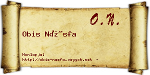 Obis Násfa névjegykártya